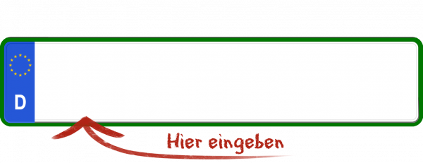 Eurokennzeichen (Steuerbefreit, Grüne Nummer) 520mm x 110mm